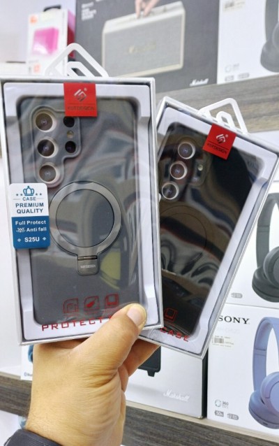 Coque Antichoc en silicone avec Support Magsafe pour S25 ultra 