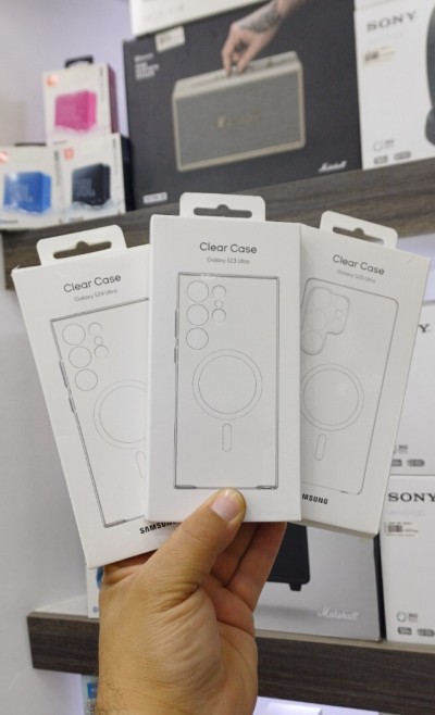 Coque Antichoc transparent cristal Magsafe pour S25 Ultra S24 Ultra S23 Ultra