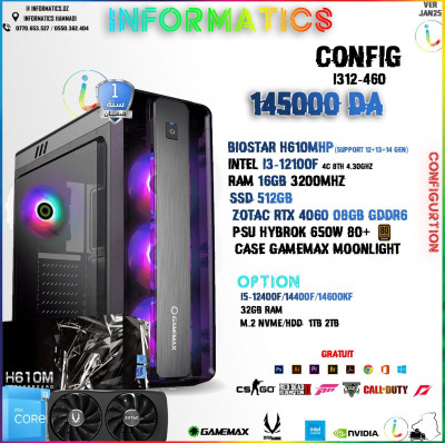 unites-centrales-informatics-config-i312-460-intel-i3-12100f-zotac-rtx-4060-8-gb-gddr6-alger-centre-algerie