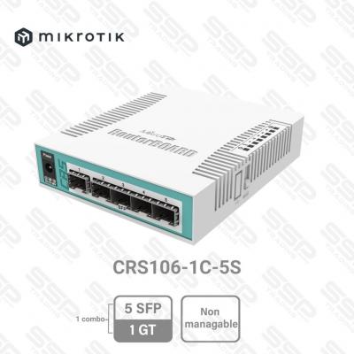 Smart Switch fédérateur MIKROTIK 5 Port SFP 1.25 Gbit/s, 1 x Gigabit Combo (RJ45/SFP), mangeable L3
