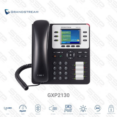 IP PHONE - GXP2130 Grandstream - 2.8" LCD, 3 SIP ,HD Voice, 2xRJ45, PoE, 8 Touches programmables