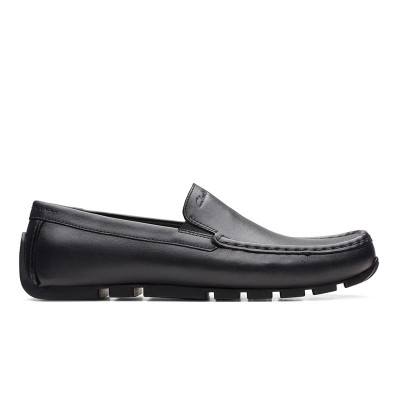 CLARKS Oswick Plain Black Leather