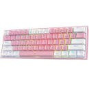 Clavier Redragon Fizz rainbow,Wired Mech Gaming Keyboard White/Pink 