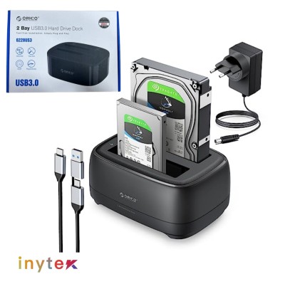 RACK HDD DOCKING USB DISQUE DUR 2.5"+3.5" USB 3.0  ORICO 2 Baies Boitier Disque Dur Jusqu'à 40 to