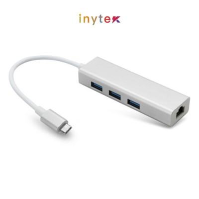 Adaptateur USB Type c to Rj45 Ethernet LAN Network + 3 USB