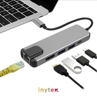 Adaptateur TYPE-C TO HDMI 5IN1 (LAN/TYPE C/2xUSB3.0/HDMI)