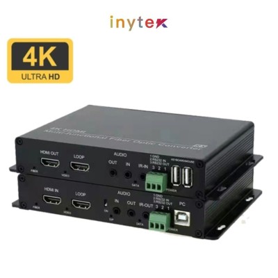 FIBER EXTENDER 4K WITH KVM 20KM BOITE VERT AVEC 2PS MODUL SFP (prolongateur de fibre)