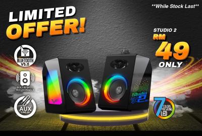 BAFFLE 3EN1 RGB AVEC BLUETOOTH AUXULIAIRE ET USB VINNFIER T25