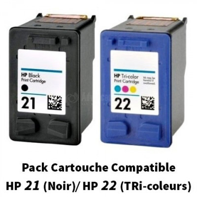 CARTOUCHE HP 21 / 22 PACK DE 2 PIECES