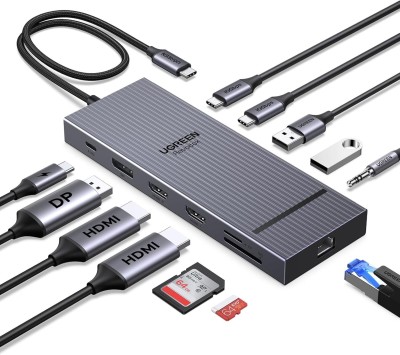 UGREEN Revodok 12 in 1 USB-C HUB 2 x HDMI 4K60Hz + DisplayPort 4K120Hz + 10Gbps Data + PD 100W 