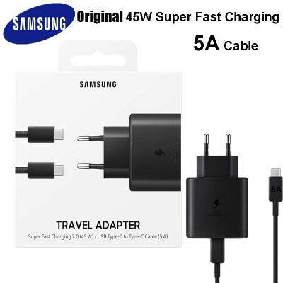 Chargeur secteur Samsung EP-TA845 ► Ultra Rapide 45W ► Noir ► câble USB-C vers USB-C