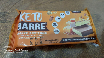 KETO BARRE Barre protéinée gout beurre de cacahuète et caramel