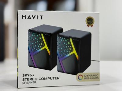 HAVIT SK763 - ENCEINTE GAMING STÉRÉO RGB - HAUT-PARLEURS FILAIRES USB - SON CLAIR - COMPACT - NOIR