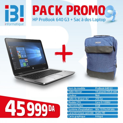 HP ProBook 640 G3 + Sac à dos imperméable