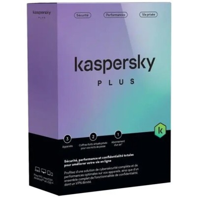 Kaspersky Plus 1poste / Kaspersky Plus 3 postes /Kaspersky Premium 5 Postes/ Abonnement 1 Année