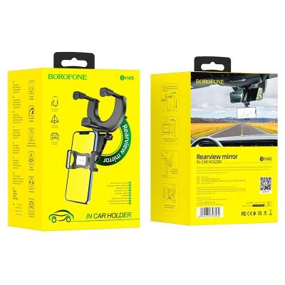BOROFONE BH49 ,support de rétroviseur de voiture, pour téléphones portables de 4,5 à 7 pouces.