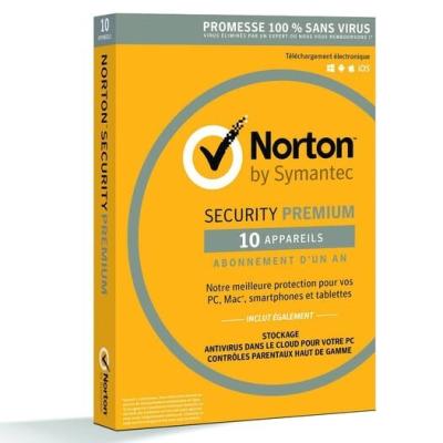 Antivirus Norton Security Deluxe Licence1 an 5postes / Security Premium Licence 1 an 10postes 