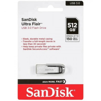 Clé USB3.0 Sandisk Ultra Flair 512Go 150Mo/s