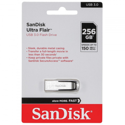 SanDisk Ultra Flair Flash Disque/Clé USB3.0 256GB 150Mo/s
