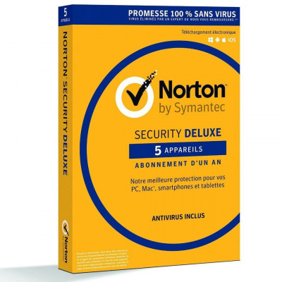 ANTIVIRUS Norton Security Deluxe  Licence 1 an 5 postes