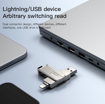 Clé USB 64Go/128Go, dual port Lightning et USB3.0, Yesido FL16