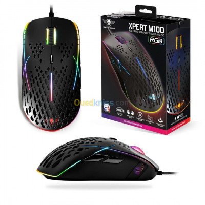 SOURIS SPIRIT OF GAMER XPERT M100 GAMING MOUSE RGB 12400DPI 8 BOUTONS PROGRAMMABLES