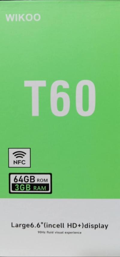 SMART PHONE WIKOO T60 6.6" HD 64GB ROM SMART PHONE WIKOO T60 6.6" HD 64GB ROM