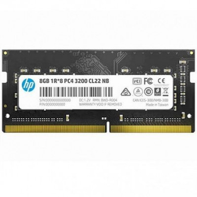 MEMOIRE HP DDR4 8GB PC4 3200 S1 SERIES SODIMM POUR LAPTOP