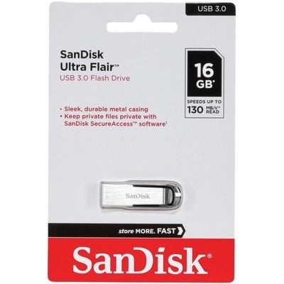 USB FLASH DRIVE SANDISK ULTRA FLAIR 16GB USB 3.0 SPEEDS UP TO 130 MB/s