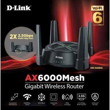 D-LINK ROUTEUR DIR-X6080Z  AX3000 MESH WIFI-6  6000 Mbps 2.5 GIGABIT