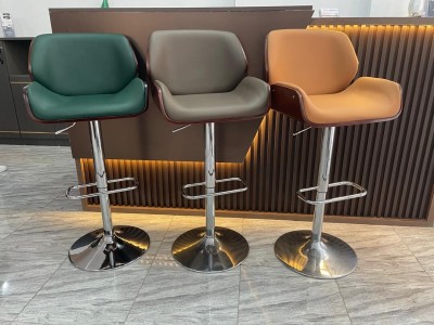 CHAISE COMPTOIR - TABOURET BAR - SIMILI CUIR ET HÊTRE 