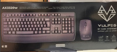 COMBO CLAVIER-SOURIS SANS FIL 2.4Ghz AX3320W VULPES -CONFORT DESING