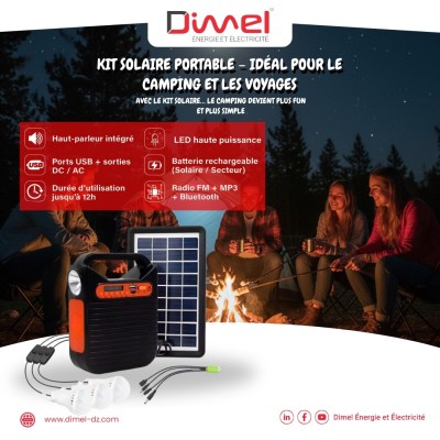 "كيت طاقة شمسية عملي للتخييم و الطوارئ أثناء انقطاع الكهرباء  EP-391BT Kit Solaire "