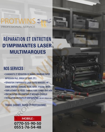 Réparation Imprimante Laser Multimarques