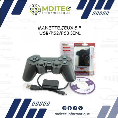 MANETTE SONY PC PS2 PS3 SANS FIL
