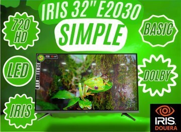 TV IRIS E2030 32" POUCES - LED HD BASIC - FLICKER FREE - DOLBY AUDIO- 16:9 60HZ - HDMI / USB -BLACK