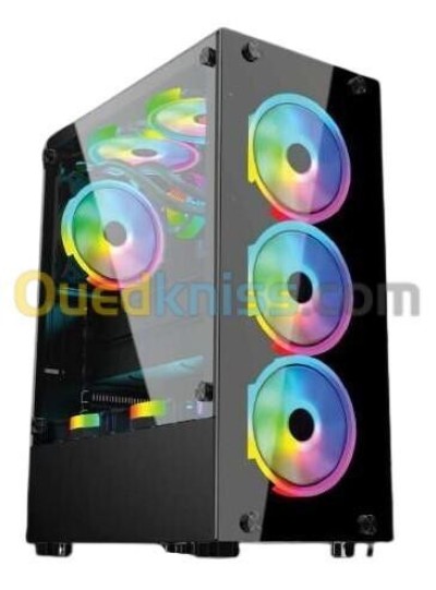 VORTEX STORM - BOÎTIER MOYEN TOUR ATX - VERRE TREMPÉ - 360 mm - 4 FAN ARGB - AIRFLOW - BLACK