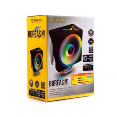 GAMDIAS BOREAS M1-610 - REFROIDISSEUR - INTEL & AMD - 6 CALODUCS - ALUMINIUM - ARGB 120 MM - NOIR