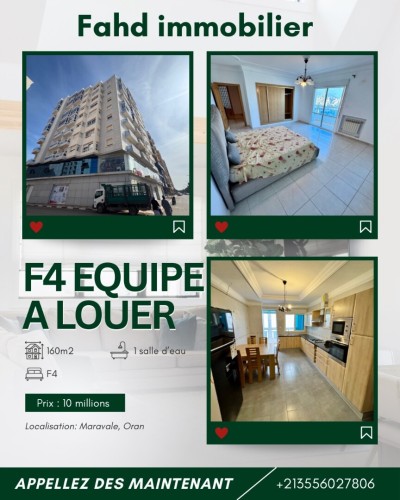 كراء شقة 4 غرف وهران وهران