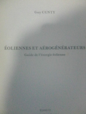 livre sur l'Eoliennes et  aerogenerateures  par  guy GUNTYlivres