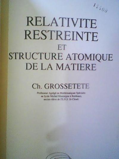 Relativité restreinte et structure atomique de la matiere 