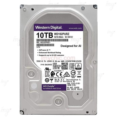 Disque dur HDD de vidéosurveillance WD Purple 10T NEW ZERO COMPTEUR