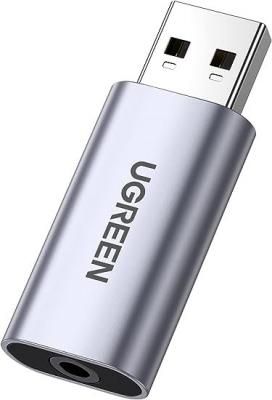 UGREEN Carte son externe USB 2.0 TO 3,5 mm Adaptateur audio 