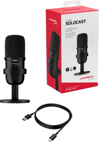 HYPERX SOLOCAST USB CONDENSER GAMING MICROPHONE FOR STREAMING / PODCASTING