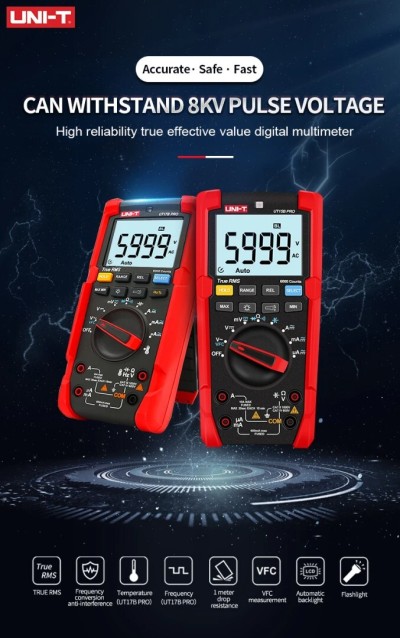 UNI-T UT17B Pro True RMS multimètre  testeur  portée automatique VFC Hz condensateur résistance