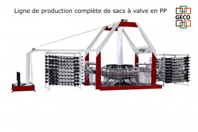  Ligne de production complète de sacs à valve en PP عرض لخط إنتاج كامل من أكياس صمامات