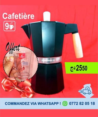 Cafetière moka Express  / presse à café / فنجان قهوة مهداة / tasse à café offerte /  9 tasses / Sdi 