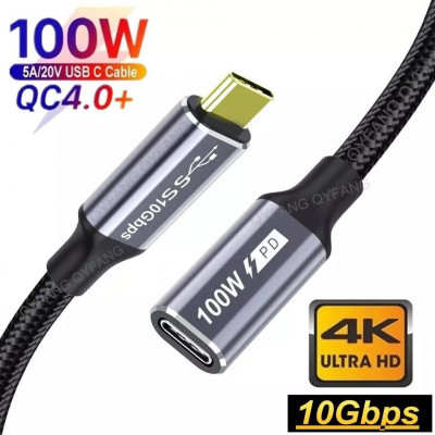 Câble d'extension USB type-c 3.2 mâle vers femelle, Thunderbolt3, PD100W, 4K/60Hz