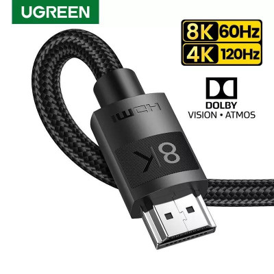 UGREEN Câble HDMI 2.1 (8K 60Hz) (4K 120Hz) 48Gbps. Digital Plus, Dolby Atmos/Vision, DTS:X, HDR 10+