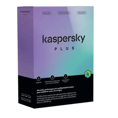 Kaspersky Plus 3 postes Abonnement 1 Année